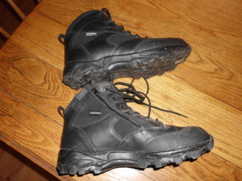 Blackhawk Warrior side zip / lace black leather tactical black boots sz 9.5 mens - Image 3 of 4