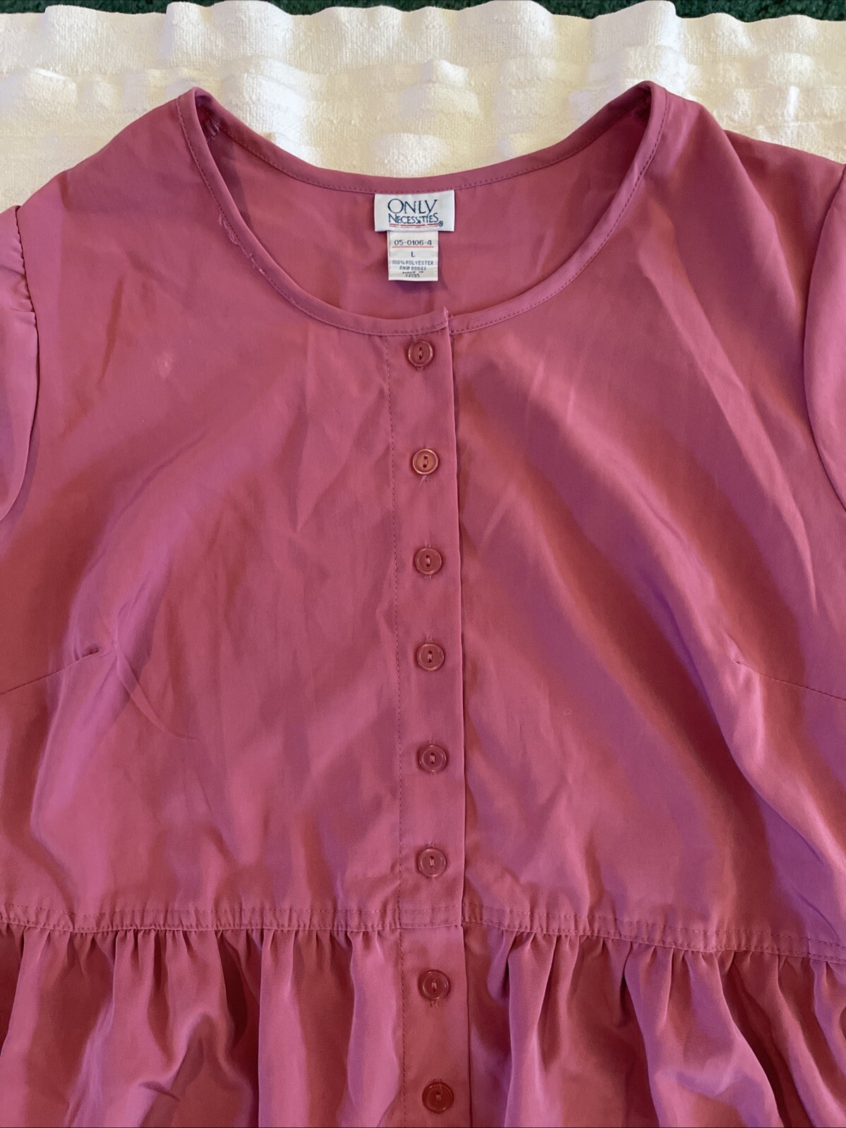 Only Necessities L Polyester Pink Basic Button Do… - image 2