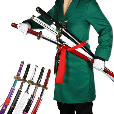 #ad 3 pcs Set Roronoa Zoro Swords 104cm Handmade Katana Japanese Anime Cosplay Sword $126.99