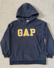 GAP Kids Pullover Hoodie Navy Long Sleeve Hooded Sweatshirt Fleece Medium M 7-8