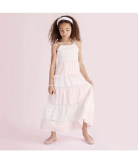 Girls' Stella Ditsy Floral Tiered Maxi Dress - LoveShackFancy Light Pink 14