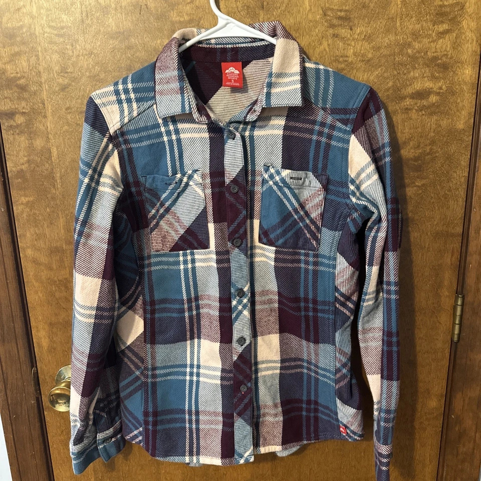 Franela con botones de manga larga a cuadros Eastern Mountain Sports para hombre talla pequeña Foto 3 de 4