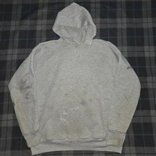 vintage 80s double face russell athletic Grey hoodie sweatshirt 1980s 2XL