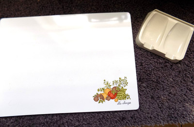 Corning Ware Spice O' Life Counter Cutting Board 14 x 10'' & Tupperware Spoonrest
