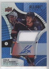 2021-22 Upper Deck Allure Rookies Blue Line Jersey 6/75 Cole Sillinger Auto 1t49