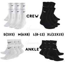 Nike Everyday Ankle & Crew Socks 6-Pairs, ALL Size&rsquo;s