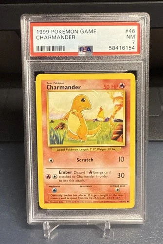 1999 Pokemon Base Set Unlimited Charmander 46/102 PSA 7 NM