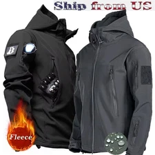 Tactical Jacket Mens Winter Warm Waterproof Hooded Combat Outdoor Coat Tops