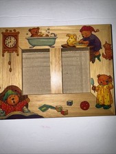 Handcrafted  Fetco  Wood Bears Double Picture Frame