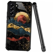 Case Compatible with,Organic Glass Cover for Samsung Galaxy S22 Marble Planet