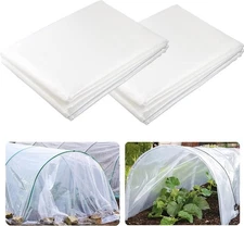 Yowlieu 2 Pcs 6.5'x 9.8' Clear Greenhouse Plastic Sheeting, 6 Mil UV Resistant P