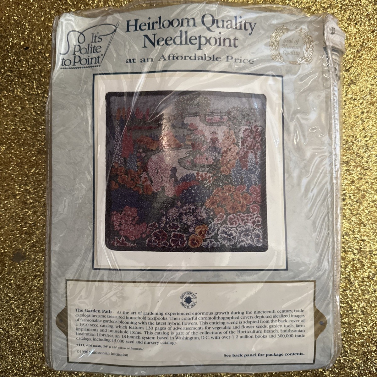 It's Polite To Point Heirloom Needlepoint Kit The Garden Path 1996