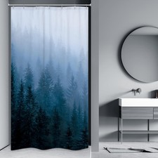 Small Stall Shower Curtain for Bathroom Decor 36Wx72H Narrow Half Rv Nature B...