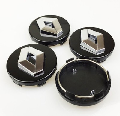 4x 60mm Nabenkappen Alufelge Nabendeckel Felgendeckel Satz für Renault Schwarz