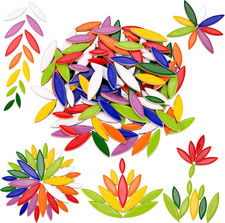 Petal Mosaic Tiles for Crafts, 500G Flower Leaf Ceramic Mosaic Tiles Pieces for