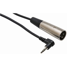 Hosa Stereo 3.5mm Male TRS Right-Angle to XLR Male Microphone Patch Cable 15 Ft