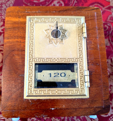 Wooden Post Office Mailbox Bank Key Entry 6 x 7 x 3 1/2