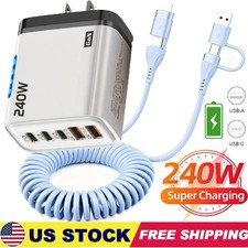 240W Supe Fast Charging USB Type C Wall Charger For Samsung iPhone Android Phone