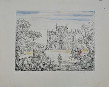 Giorgio De Chirico | Antichi cavalieri e villa | 1954