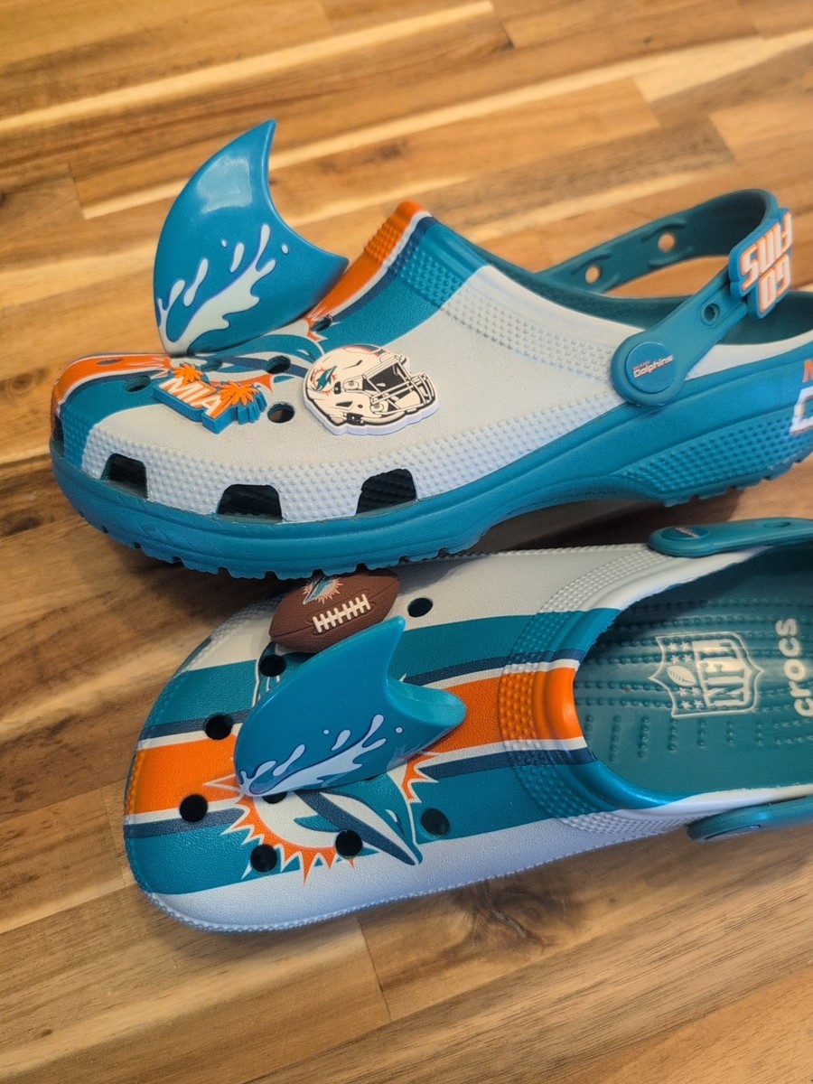 Crocs NFL Classic Miami Dolphins Clog Mens 13 NFL Miami Dolphins Clog Shoes Show Your Team Spirit main image 2