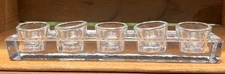 Set of 5 Vintage Glass Salt Cellars with Glass Stand