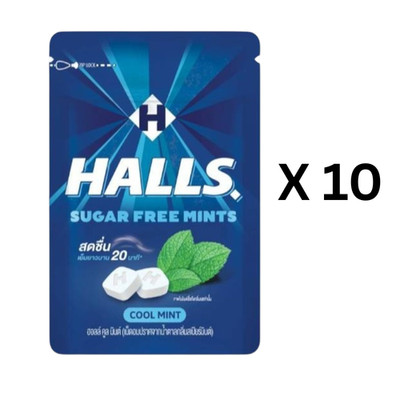 Halls Sugar Free Mints Cool Mint / Watermelon Set 10 Packs Breath Freshener