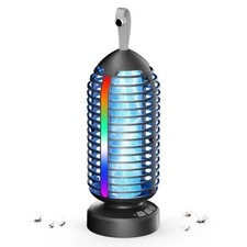 Bug Zapper Outdoor, Mosquito Zapper Outdoor Portable Electric Fly Zapper Rech...