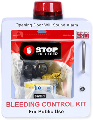 Stop the Bleed Trauma Bleeding Control Kit + Wall Mount Emergency Cabinet   Comp