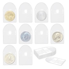 200 Pack Coin Sleeves for collectors, 2x2 Inch Clear Plastic Coin Protector H...