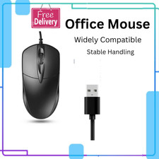 USB 2.0 Optical Wired Scroll Wheel Mouse For Desktop PC Laptop Notebook - Black