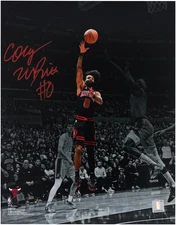 Coby White Chicago Bulls Signed 11x14 Shoots vs Lakers Spotlight Photo