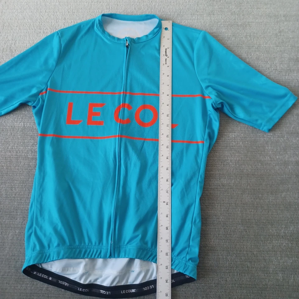 Le Col Cycling Jersey Mens L Sky Blue Full Zip Lightweight Stretch Short Sleeve - Image 4 of 4