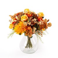 Artplants KüNstlicher Herbststrauß Tissaia, Orange, 45Cm, Ø60Cm