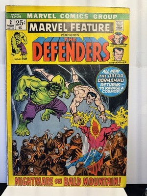 MARVEL FEATURE #2 FN+   2ND TEAM APPEARANCE OF THE DEFENDERS MARVEL COMICS 1972