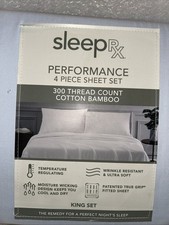 SleepRX 300 Thread Count 4-Pc. Sheet Set, King - Plein Air Blue