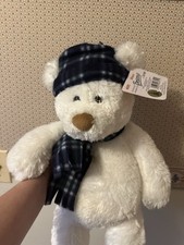 Christmas Winter Polar Teddy Bear GUND SHIVERS White Super Soft Hat Scarf Plus