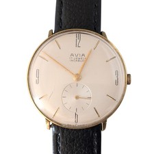 Orologio Uomo Avia Vintage Placcato Oro Swiss Made 17 Jewels Funzionante