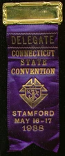 K of C Conecticut Convention Delegate Badge 1938