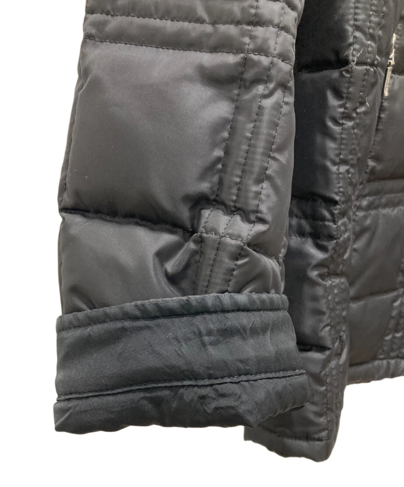 Burberry Black Label Nova Check Lined Rabbit Fur Down Jacket Size M Black image 5