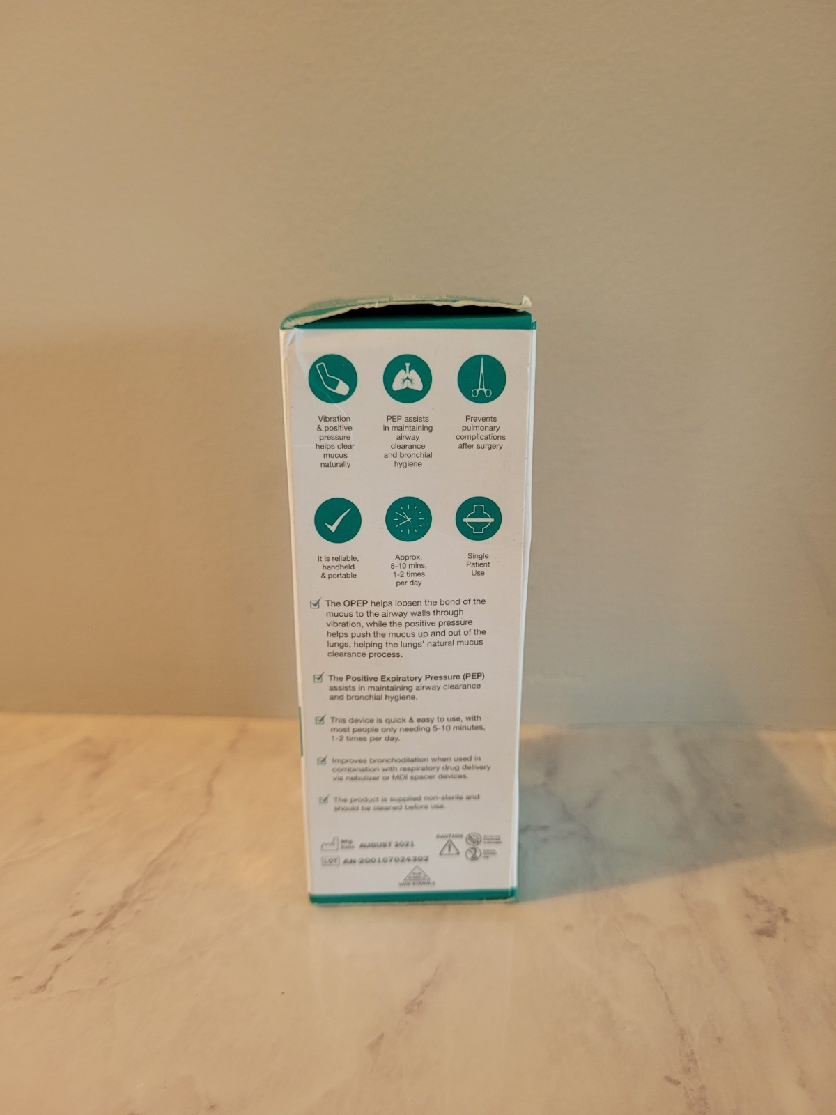 Air Physio Mucus Clearance Device Airway Physiotherapy Natural Breathing NEW