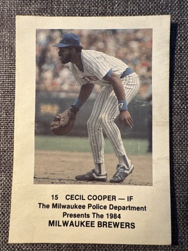 1984 Milwaukee Police Cecil Cooper Milwaukee Brewers