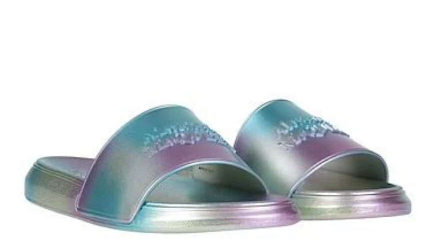 Sandali Alexander McQueen metallizzati iridescenti slide taglia:8 nuovi con scatola