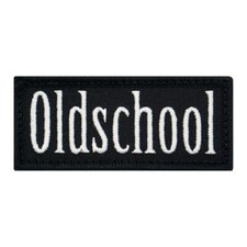 Caf&eacute; Viereck &reg; Oldschool Fun Patch - gestickt mit Klett 7,5 x 3 cm