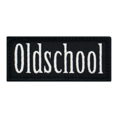 Café Viereck   Oldschool Fun Patch - gestickt mit Klett 7,5 x 3 cm