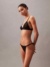 CALVIN KLEIN Sheer Marquisette Lace High Leg Tanga PANTY QF7105 24.00