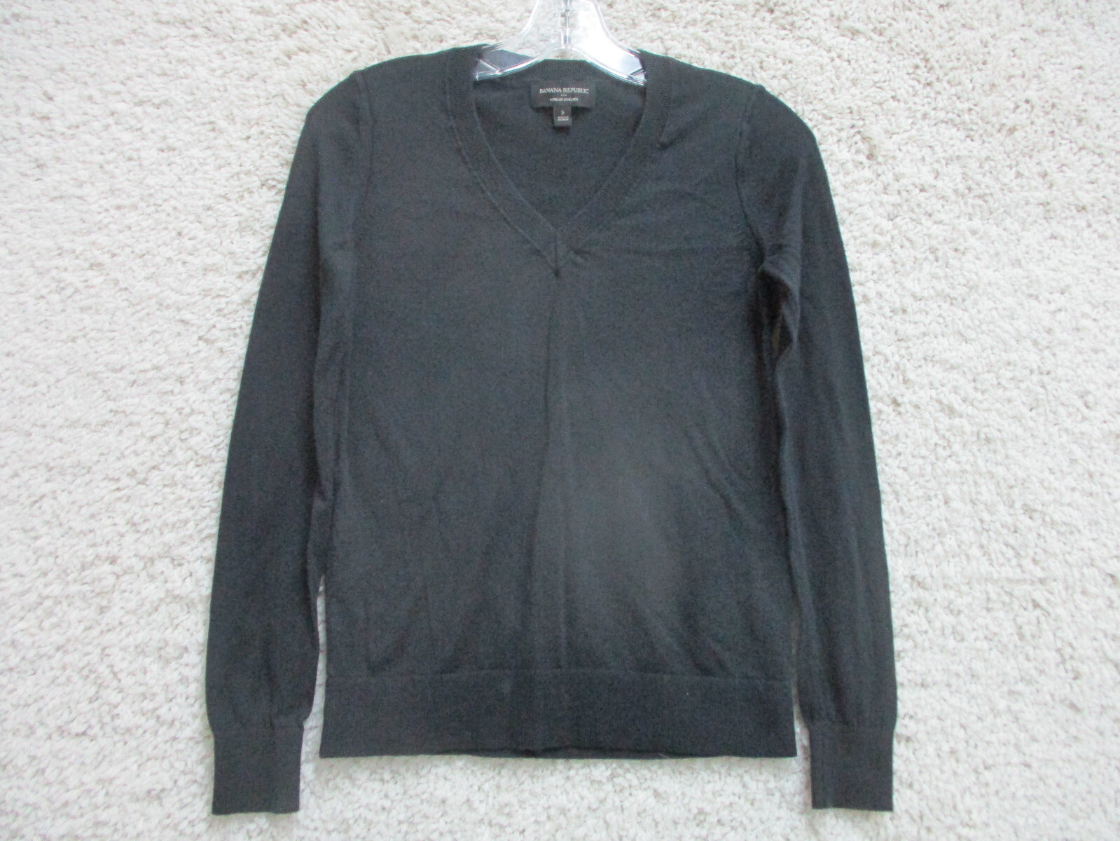 Banana Republic Sweater Small Adult Black Pullover V Neck Stretch Modern Womens