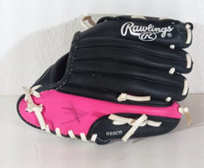 RAWLINGS BASEBALL T-Ball Softball GLOVE PL91PB RH 9" Pink Black RIGHT HAND FIT
