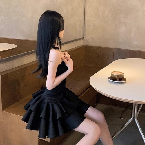 High Waist A Line Dress Ruffles Female Clothing Fashion Mini Dresses - Picture 5 of 13