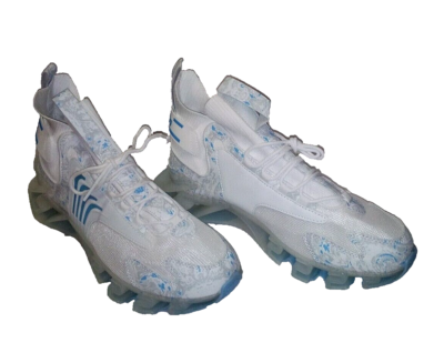 AABBO Mens Blade Trainers White Blue Athletic Shoes Sneakers  display picture 2
