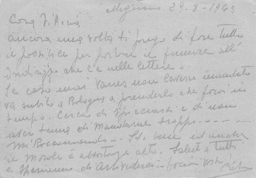 20-19C) FRANCHIGIA POSTA MILITARE OGNI VITTORIA SACRIFICI MODENA 1943 - Picture 2 of 2